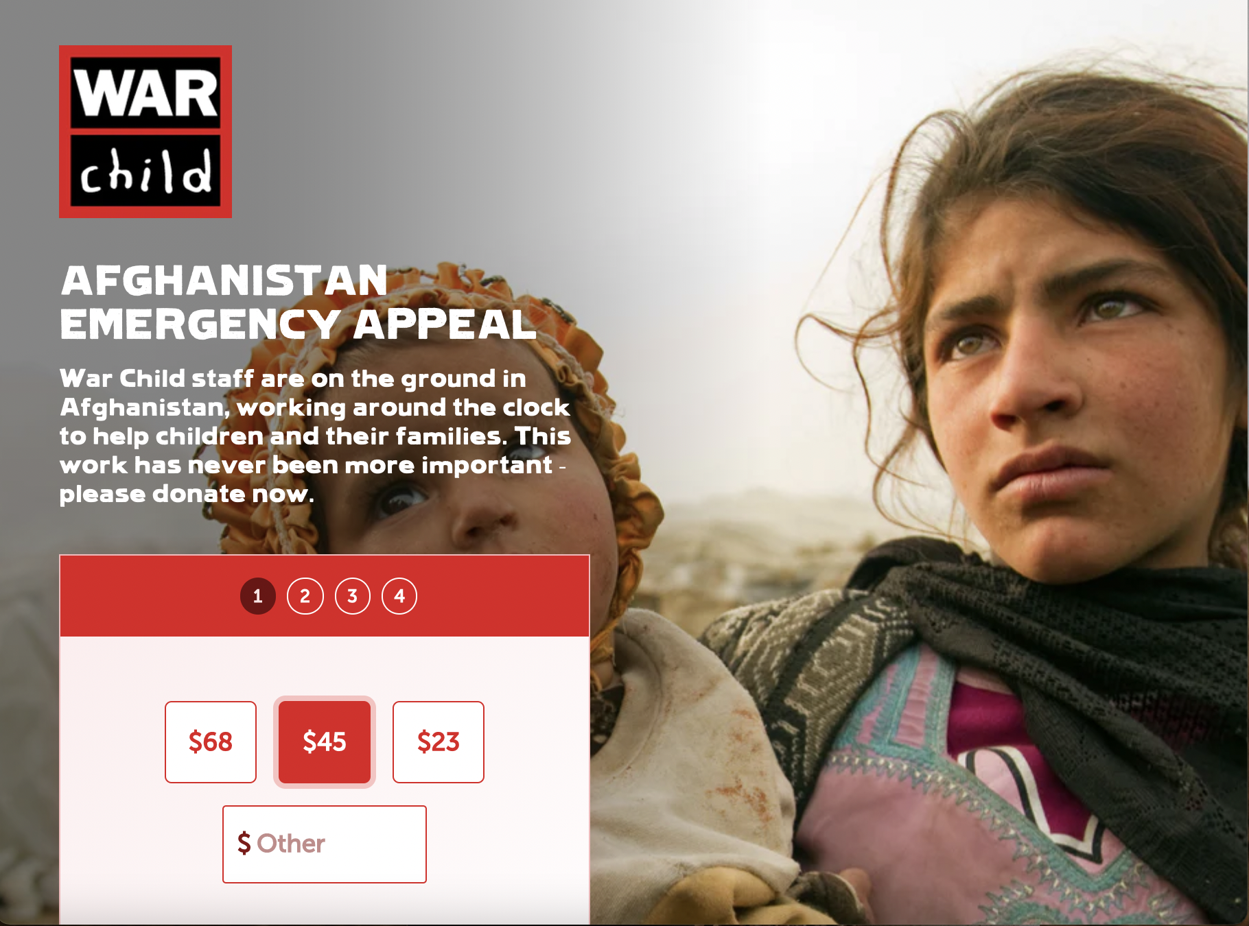 Warchild UK campaign.