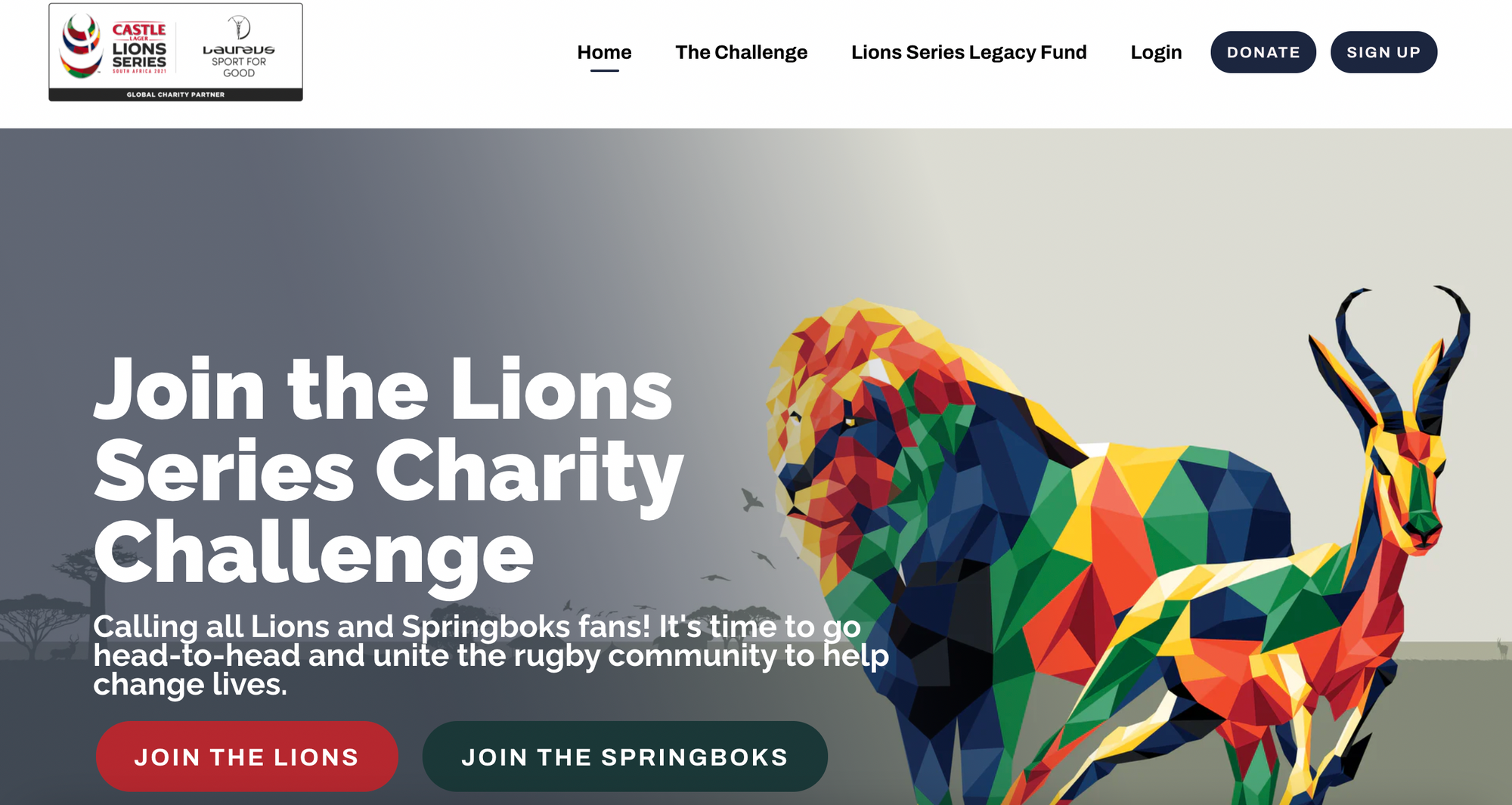 Lion Series Charity Challenge campaign.