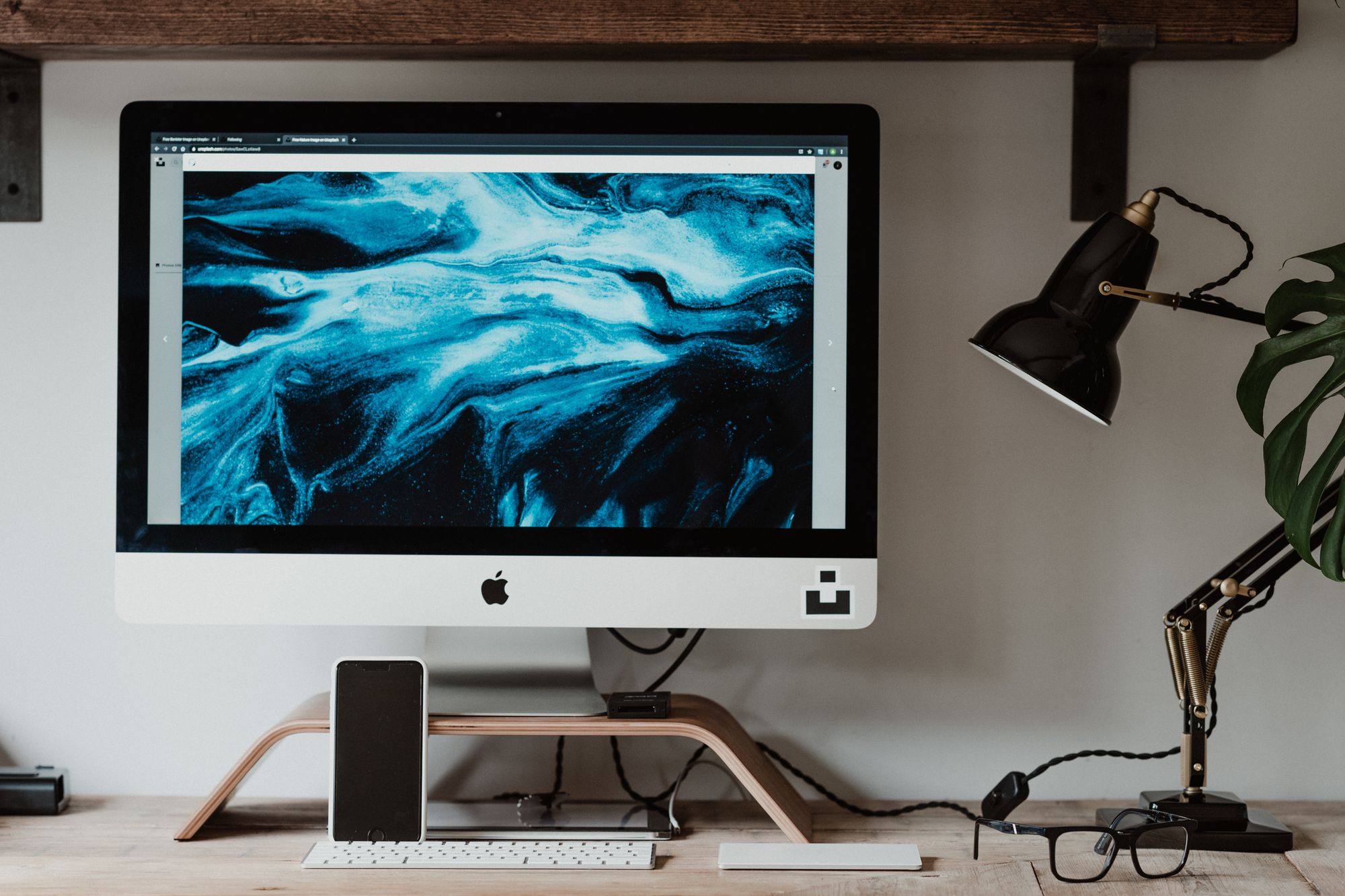 Stock photo of a blue computer background.