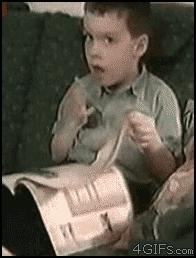 GIF of person reading.