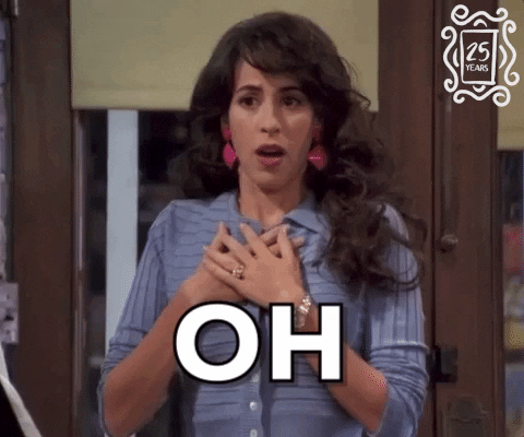 GIF of Janice saying OMG from Friends TV show.