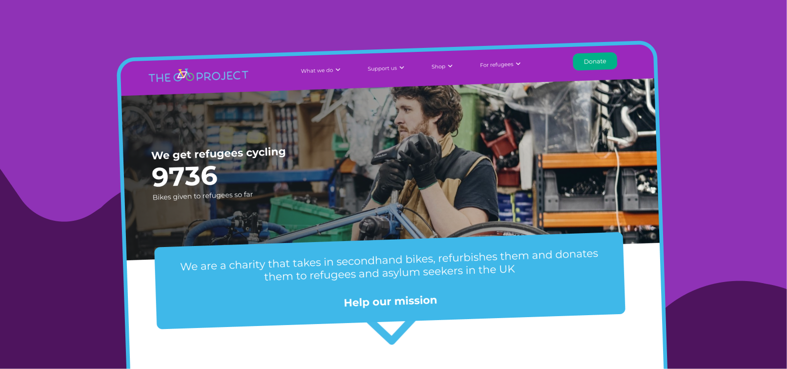 Screenshot of the The Bike Project website.