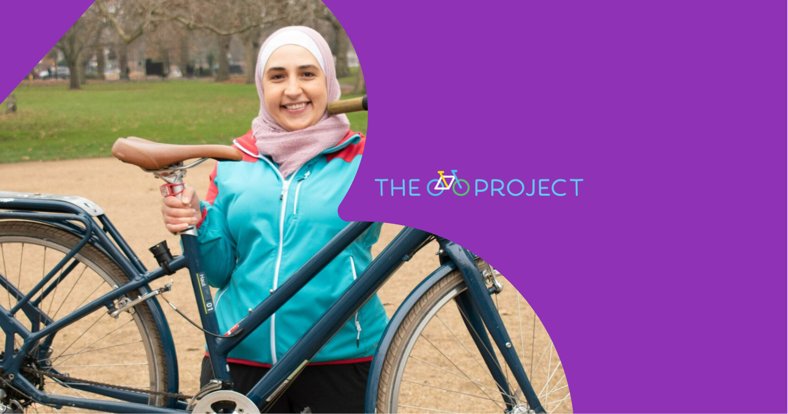 The Bike Project customer story with a picture of a person holding a bike.