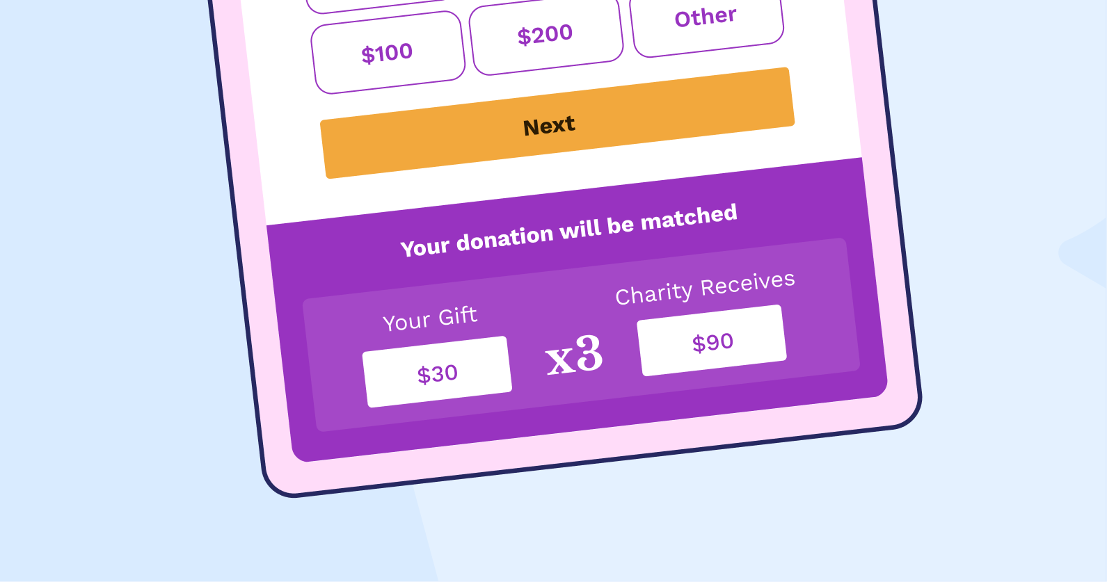 Raisely's new matched giving calculator.