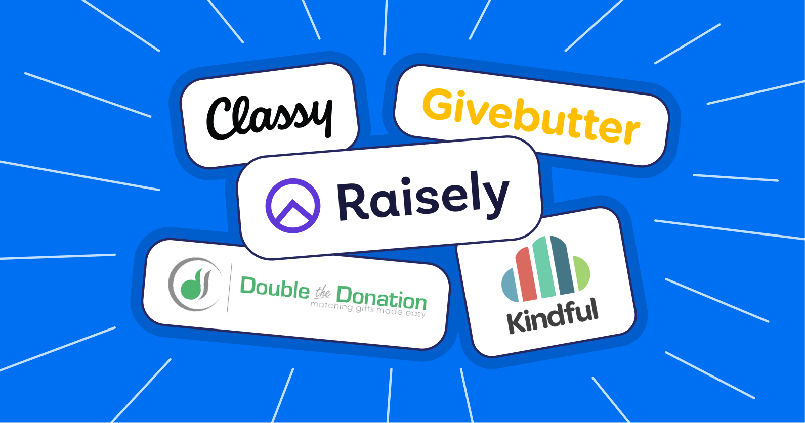 Illustration of different fundraising platform logos.