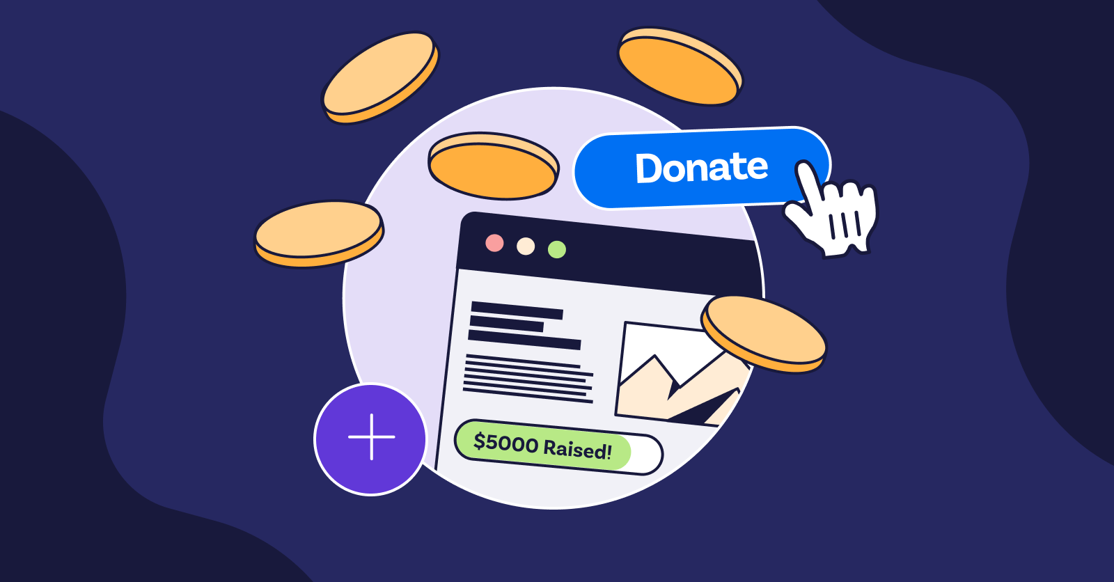 Illustration of a donation page.