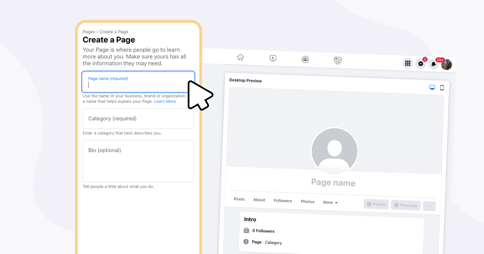 Screenshot of how to create a Business Page on Facebook Business Manager.