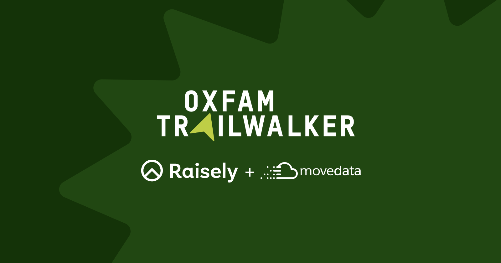 Image of Oxfam Trailwalker, Raisely and Movedata logos.