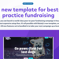 Peer-to-peer fundraising on our new template