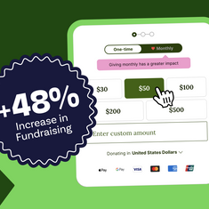 Campaigns switching to our new donation form are seeing a 48% increase in fundraising